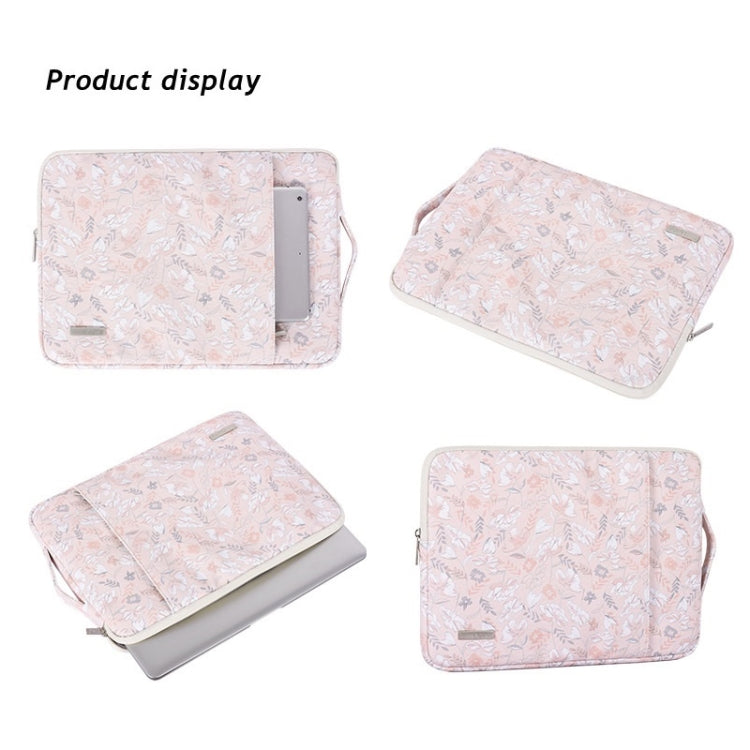 G4-89 PU Laptop Case Tablet Sleeve Bag with Telescoping Handle, Size: 14 Inch(Light Pink)