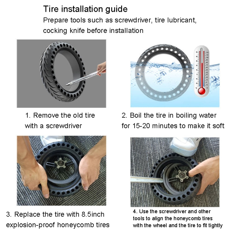8 inch Electric Scooter Non-slip Honeycomb Outer Tire For Xiaomi M365/M365 Pro /1S/Pro2/Essential(Black) - Accessories & Parts by PMc TechLife | Online Shopping South Africa | PMc TechLife | Buy Now Pay Later Mobicred