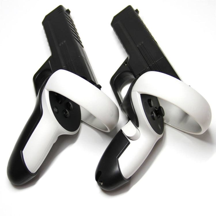 For Meta Quest 2 VR Controller 1pair Sturdy Shooting Handle Holder(Black)
