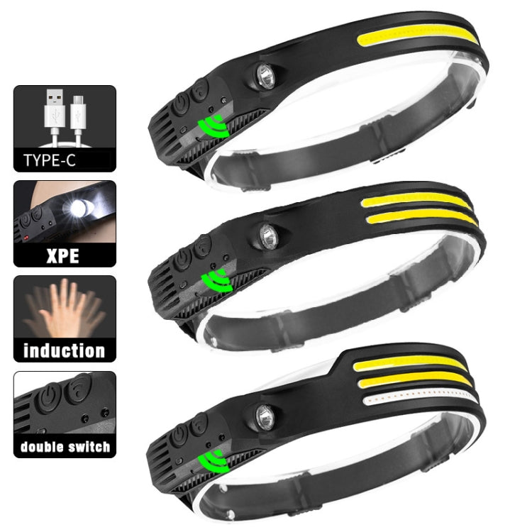 W689-1 Red+White Light USB Rechargeable Motion Sensor Headlamp COB Outdoor Fishing Flashlight