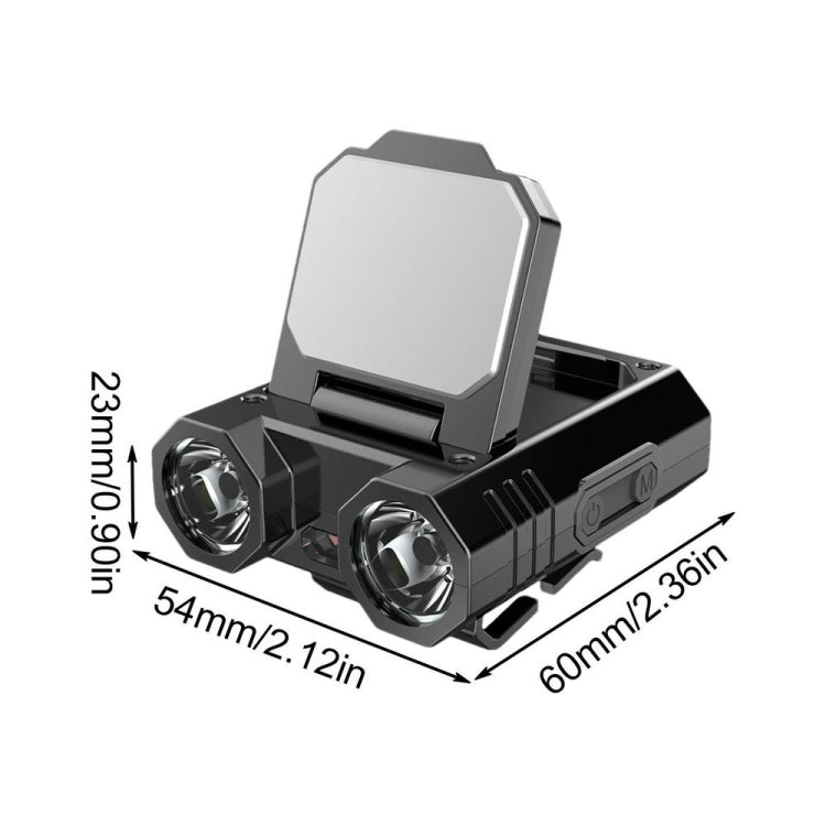 HW-888 XPE+2835 LED Multi-light Source Induction Headlamp Clip on Hat Light(Black)