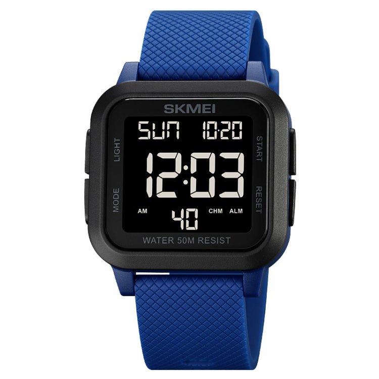 SKMEI 1894 Square Sports Water-resistant Student Simple Multifunctional Luminous Watch(Blue Black Machine)