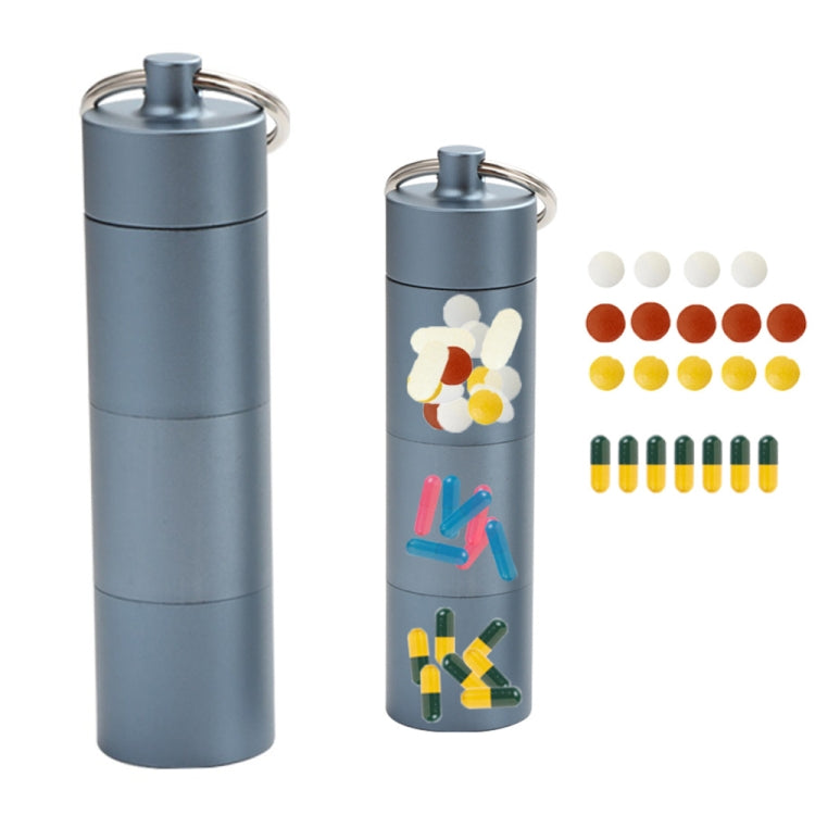 Outdoor First Aid Sealed Water-resistant Pill Jar Aluminum Alloy Portable Emergency Pill Box(Blue)
