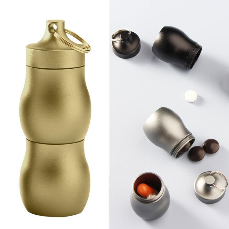 F25 Outdoor First Aid Pill Sealed Bottle Mini Water-resistant Metal Medicine Jar Keychain(Champagne)
