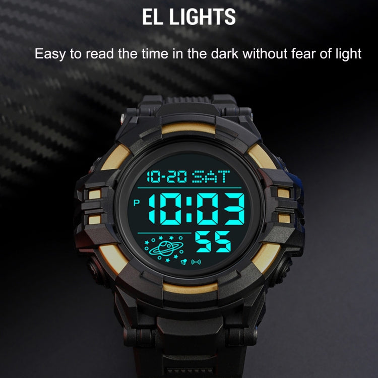 SKMEI 2003 Multifunctional Back Light Sports Watch Mens Countdown Date Alarm Clock Watch(Black White Machine)