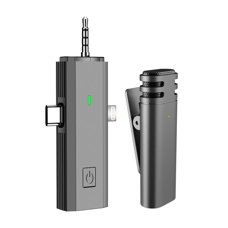 S17 Wireless 3 In 1 Lavalier MIC For Phone SLR Camera Loudspeaker ,Spec: One Drag 1 Full Black