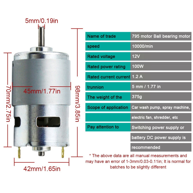 795 Spindle Motor High Speed High Power Large Torque with Ball Bearing