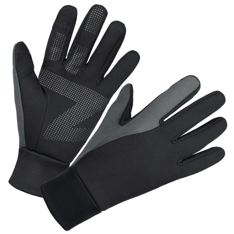 Touch Screen Anti-slip Water-resistant Outdoor Sports Warm Cycling Gloves, Size: XL(Black)