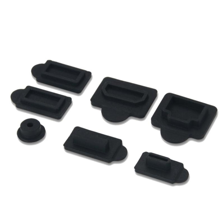 For PS5 2sets 7pcs/Set Dust Plug Silicone Dust Protector Anti-Dust Cover(Red)