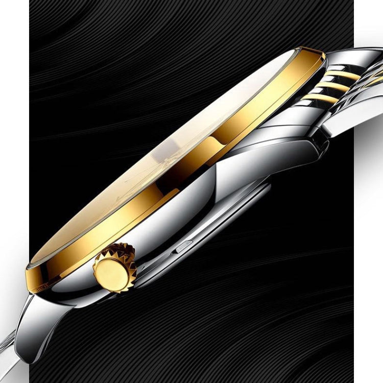 BINBOND B1117 30M Waterproof Earth Dial Butterfly Buckle Luminous Quartz Watch(Inter-gold-Black) - free shipping - PMC Jewellery - Order now!