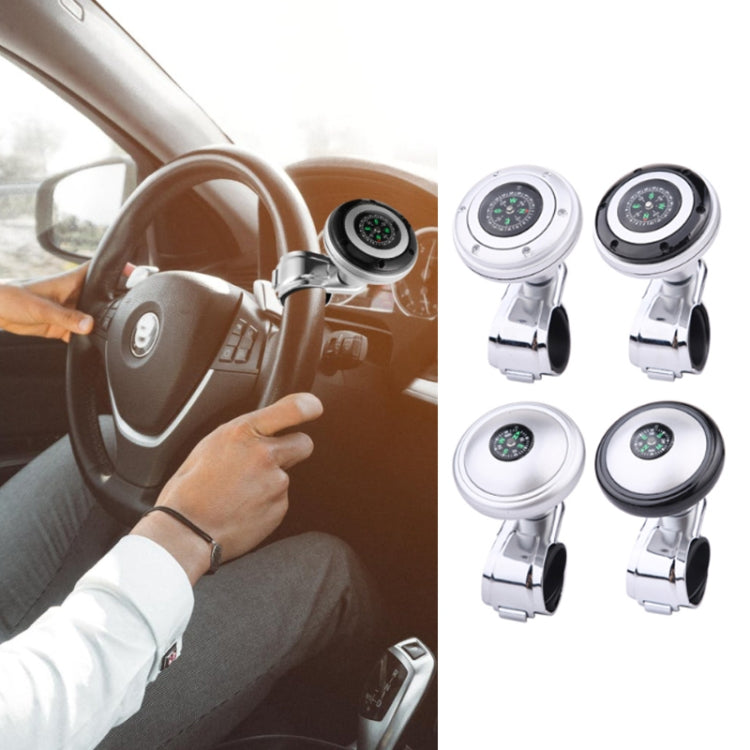 Car Steering Wheel Booster Ball Assist With Compass(A Model Black)