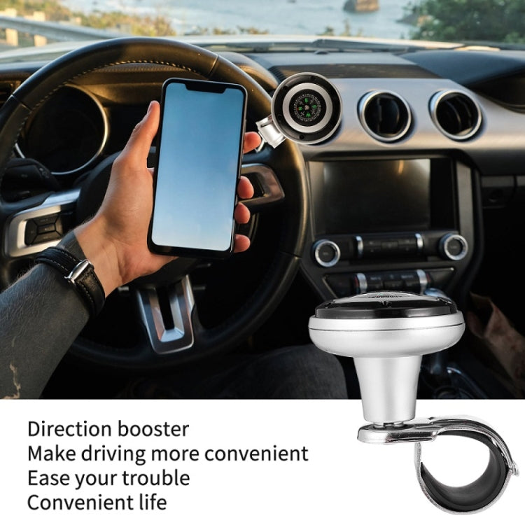 Car Steering Wheel Booster Ball Assist With Compass(A Model Black)