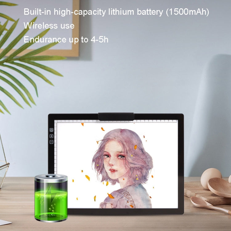 A4-D28B Rechargeable Copy Desk Drawing Board, Specification: With Charging Line+US Plug Adapter