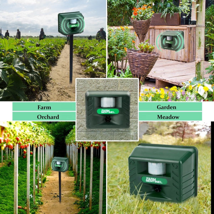 SK131 Garden Outdoor Ultrasonic Rat Repeller Snake Repelle Farm Animal Driving Device(EU Plug)