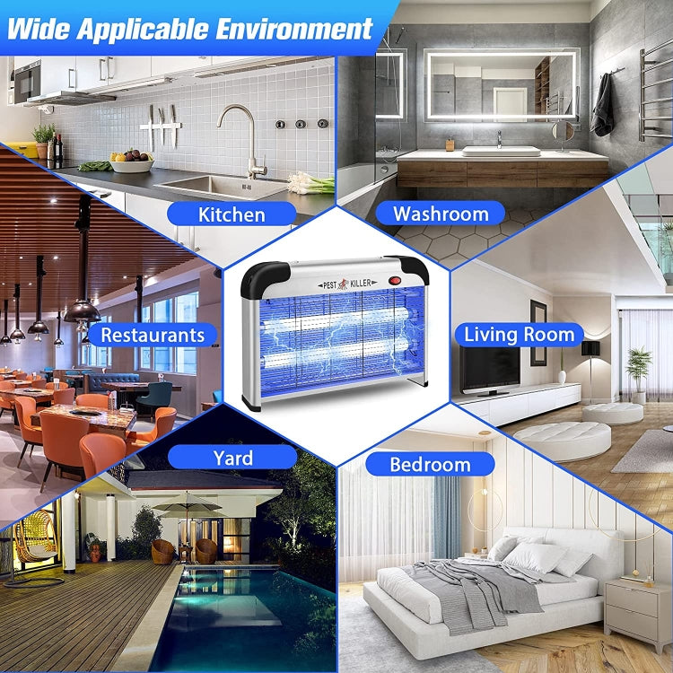 SK611 Indoor Household 20W Electric Shock Mosquito Killer Lamp High Voltage Hotel Fly Killer Lamp(UK Plug)