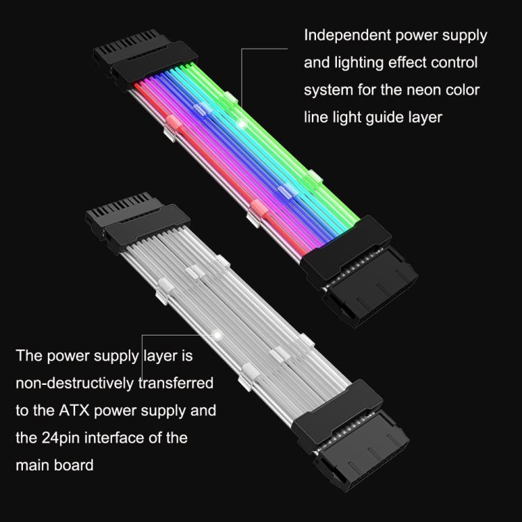 24pin Motherboard Power Supply Light Wire White 5V ARGB Neon Color Line - free shipping - PMC Jewellery - Order now!
