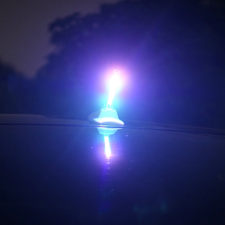 Car Solar Shark Fin With Antenna LED Warning Light, Specification: Black