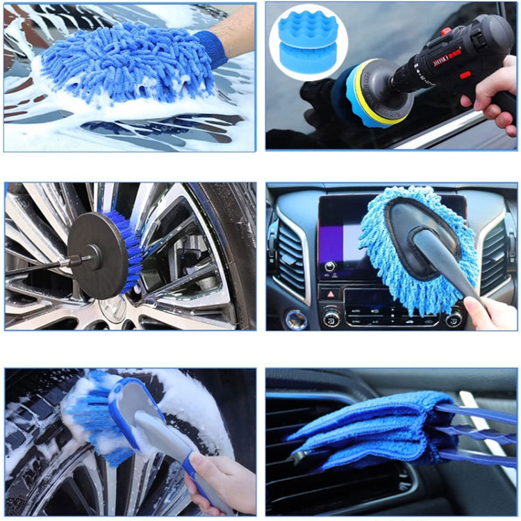 22pcs/set WRS-CS29 Car Wash Cleaning Brush Set Car Interior Crevice Cleaning Electric Drill Brush - Car washing supplies by PMC TechLife | Online Shopping South Africa | PMC TechLife