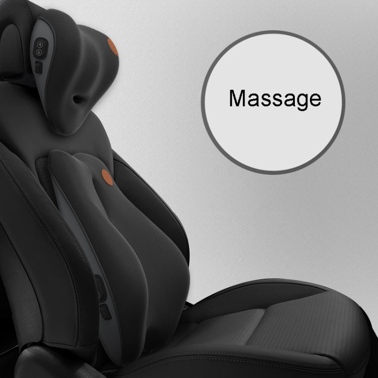 SR-21 Car Lumbar Cushion Headrest Seat Memory Foam Accessories, Style: Massage Lumbar Support (Black)