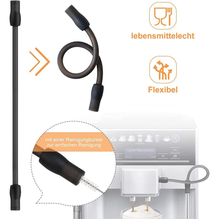 For Bosch VeroAroma / Siemens EQ.6 Series Coffee Machine Milk Pipe and Cleaning Brush Set(Dark Gray)