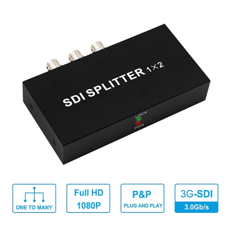 1 In 2 Out SD-SDI / HD-SDI / 3G-SDI Distribution Amplifier Video SDI Splitter(UK Plug) - Splitter by PMC Jewellery | Online Shopping South Africa | PMC Jewellery | Buy Now Pay Later Mobicred