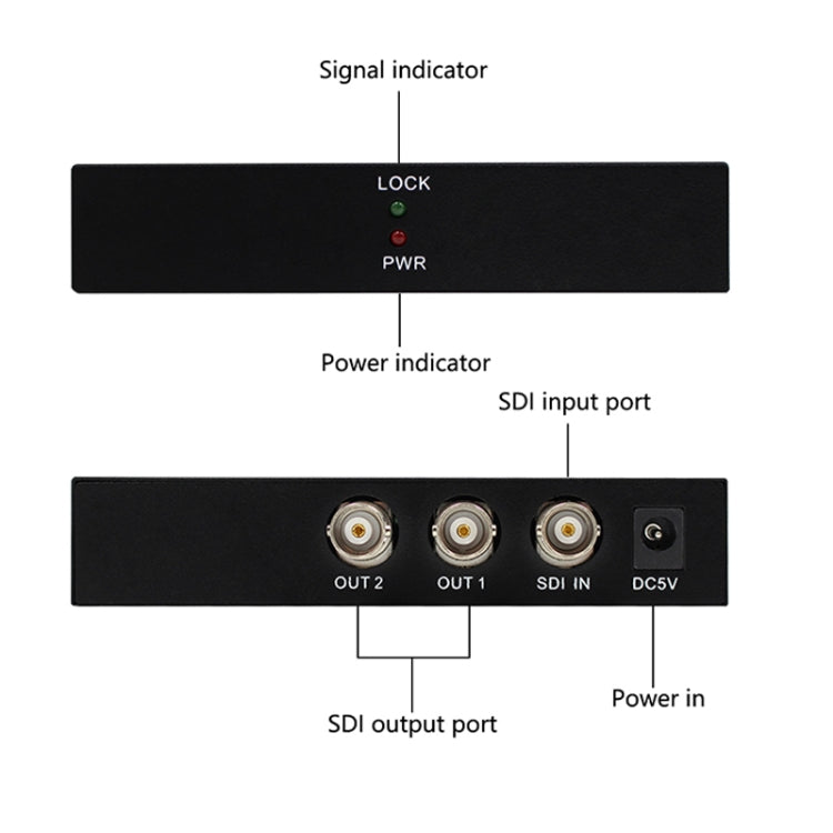 1 In 2 Out SD-SDI / HD-SDI / 3G-SDI Distribution Amplifier Video SDI Splitter(UK Plug) - Splitter by PMC Jewellery | Online Shopping South Africa | PMC Jewellery | Buy Now Pay Later Mobicred