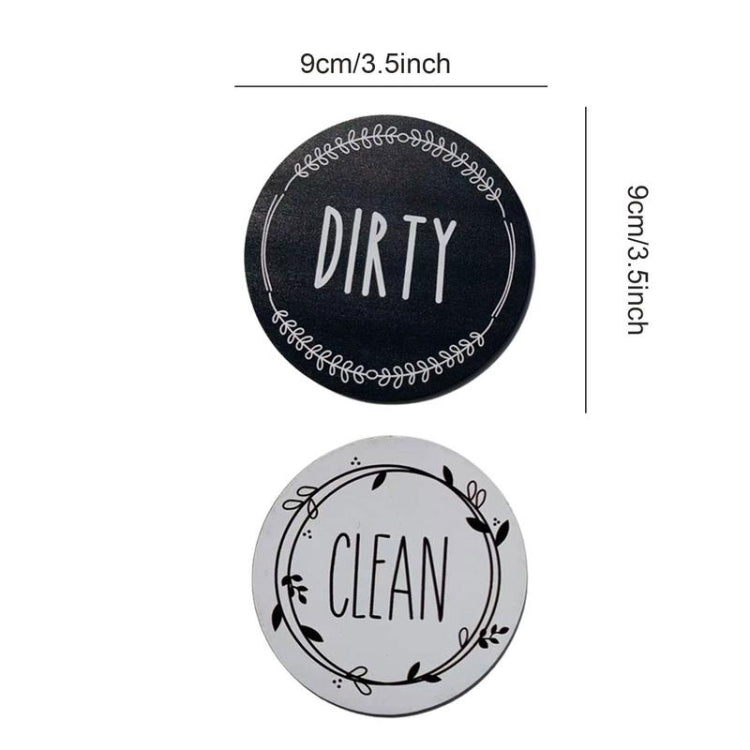 Dishwasher Round Magnet Clean Dirty Sign Double-Sided Dishwasher Magnet Cover(Red Green)