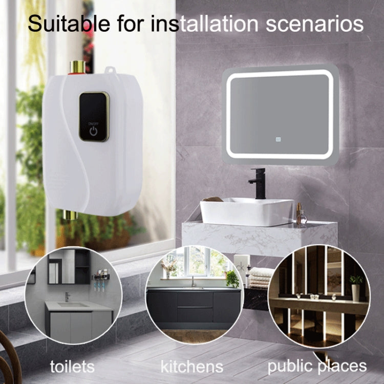 Instant Water Heater Mini Kitchen Quick Heater Household Hand Washing Water Heater AU Plug(Black)