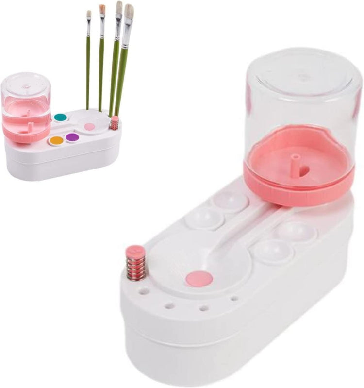 2nd Generation Oil Painting Brush Cleaner Tool with Water Container Paint Pen Washer(Pink)