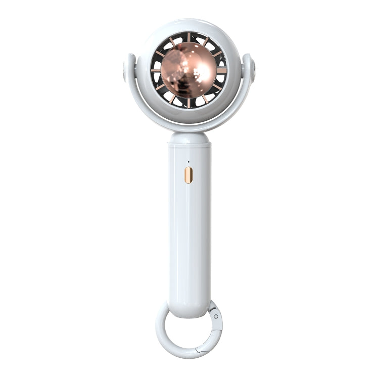 YL-005 Small Outdoor Handheld Fan with Carabiner Desktop Portable Mini Fan(White)