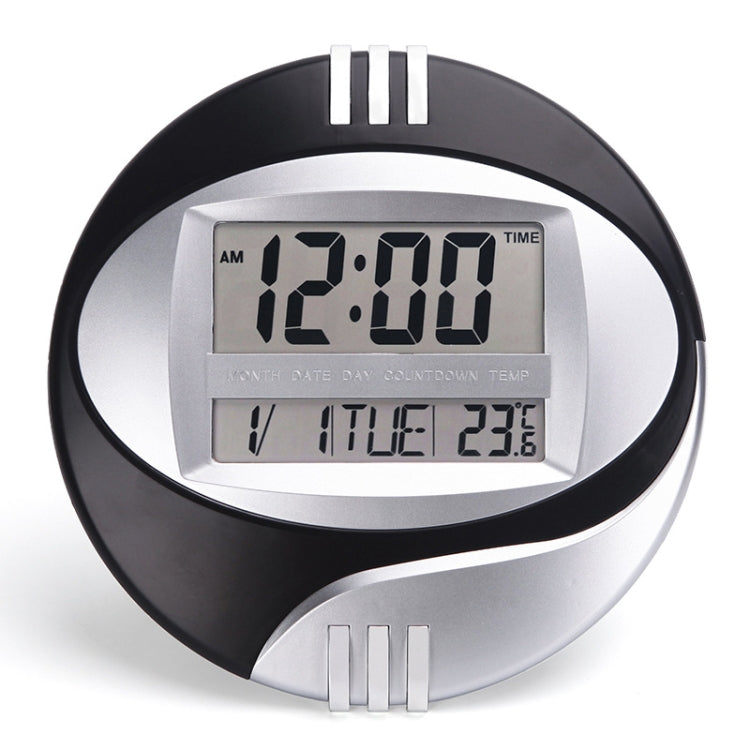 3885N Modern Silent Electronic Clock LCD Large Character Clock(Black)