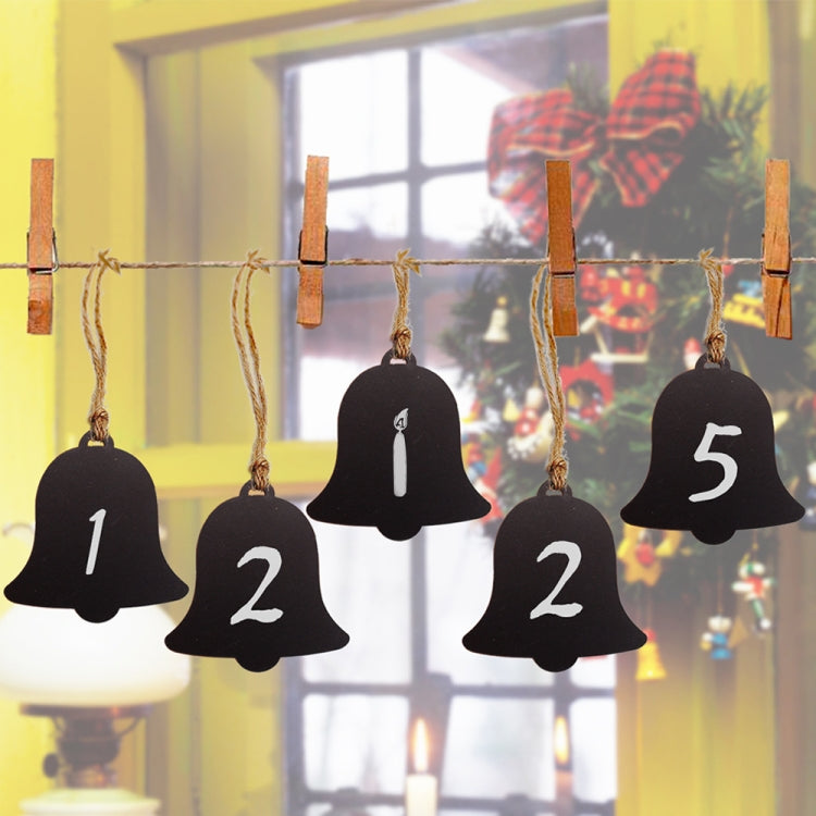 10pcs/Set Mini Hanging Wooden Message Board Home Holiday Decor Lanyard Chalkboard(Arched)