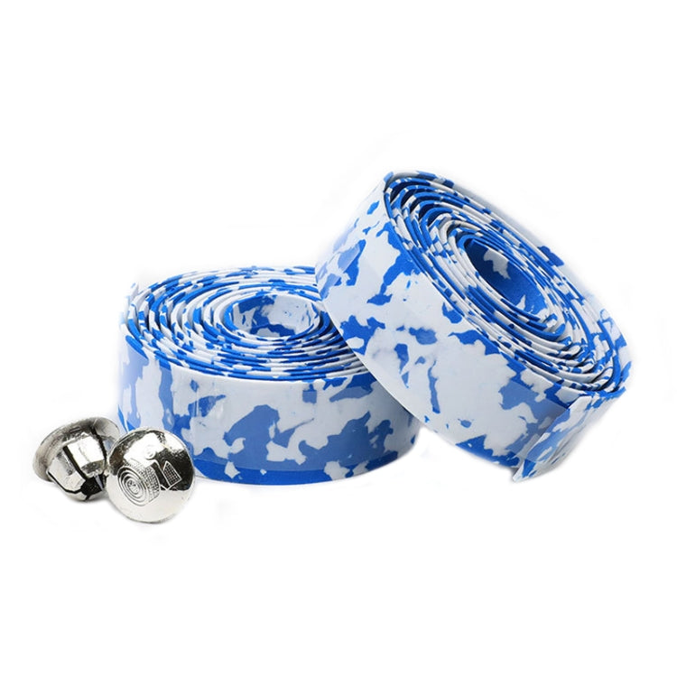 Camouflage Bicycle Curved Handlebar Straps(Blue White)