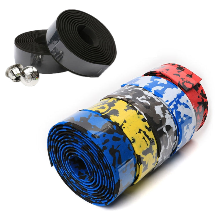 Camouflage Bicycle Curved Handlebar Straps(Blue White)