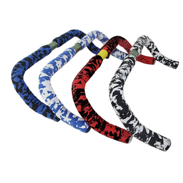 Camouflage Bicycle Curved Handlebar Straps(Red Black)