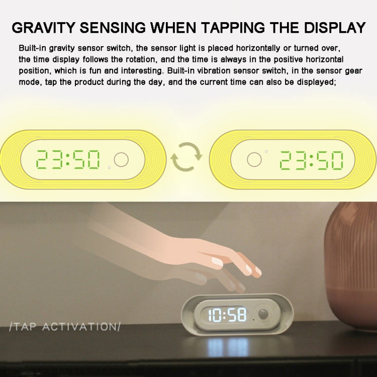 D05 Smart Induction Magnetic Night Light with Time Display,Spec: Touch Dimming