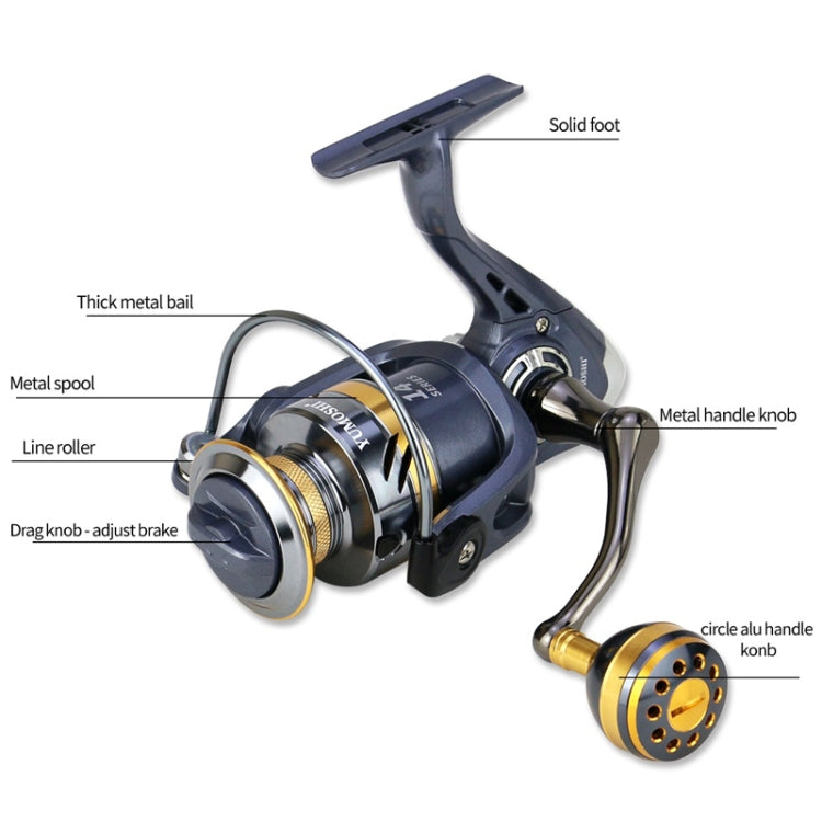 YUMOSHI KS7000 Spinning Fishing Reel Metal Rocker Metal Cup Reel - Fishing Reels by YUMOSHI | Online Shopping South Africa | PMC Jewellery | Buy Now Pay Later Mobicred