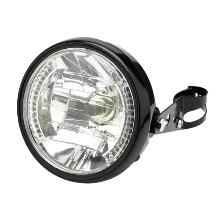 Motorcycle 7 Inch LED Headlamp Angel Ring Steering Function With Bracket(Shock Absorber Diameter 28-36mm)