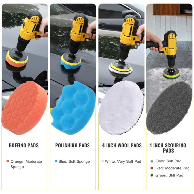 31pcs/set Electric Drill Brush Kitchen Bathroom Wall Cleaning Set(Yellow)