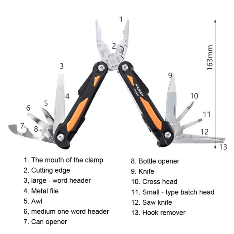 RDEER RT-2352 Multifunctional Pliers Folding Knife Outdoor Home Emergency Tool - free shipping - PMC Jewellery - Order now!