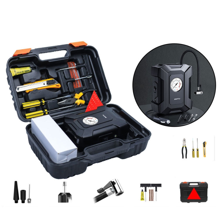 SUITU ST-818 DC 12V Wired Car Air Pump Tire Inflator With LED Lighting Pointer Model+Toolbox