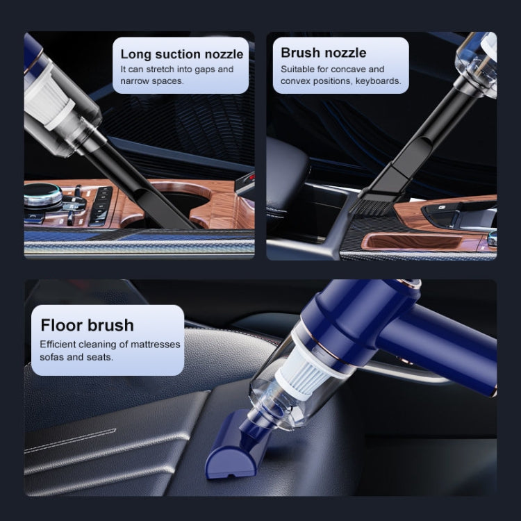 SUITU ST-6638 Car Wireless Vacuum Cleaner Suction and Blower Integrated With Light ,Spec: Luxury Type-A Charge