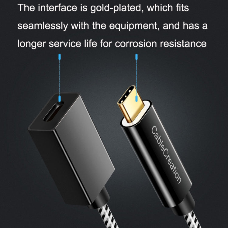 CC0316 0.5m Type-C / USB-C Male to Female Extension Cable Computer Phone Charging Cable(Black)