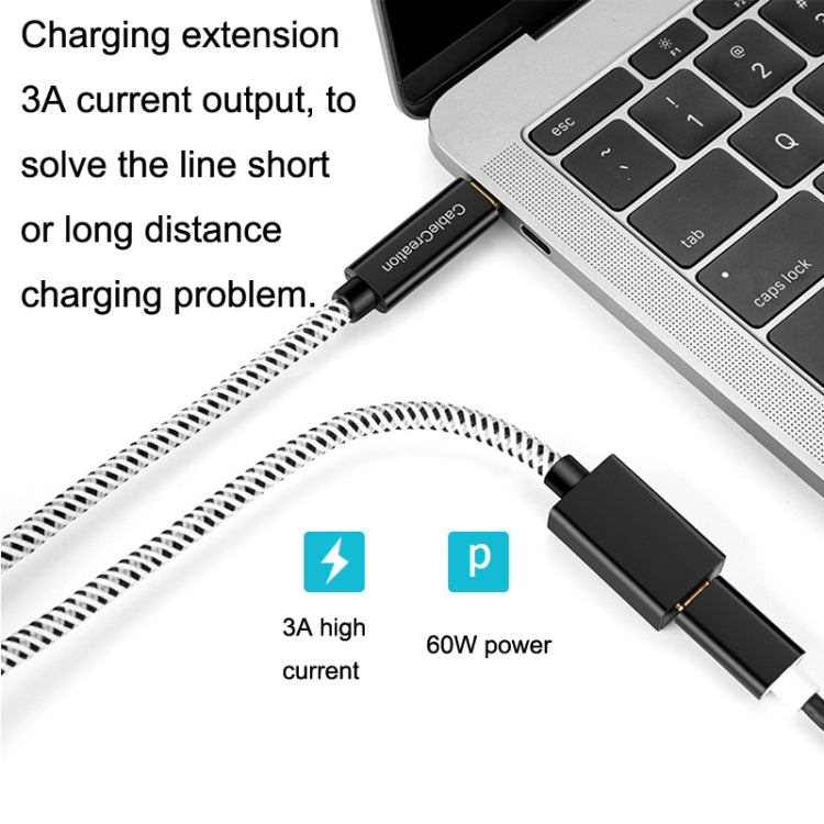 CC0316 0.3m Type-C / USB-C Male to Female Extension Cable Computer Phone Charging Cable(Black)