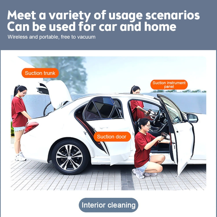 SUITU ST-6629 3 In 1 5500pa Car Wireless Vacuum Cleaner Blowing Suction And Pumping 3 Modes White -USB Cable