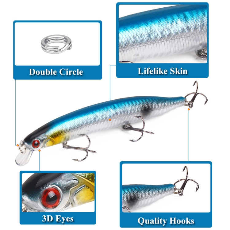 XY-256 19.1g/13.5cm Long Casting Sinking Minnow Fake Bait(5) - Fishing Lures by PMC TechLife | Online Shopping South Africa | PMC TechLife | Buy Now Pay Later Mobicred
