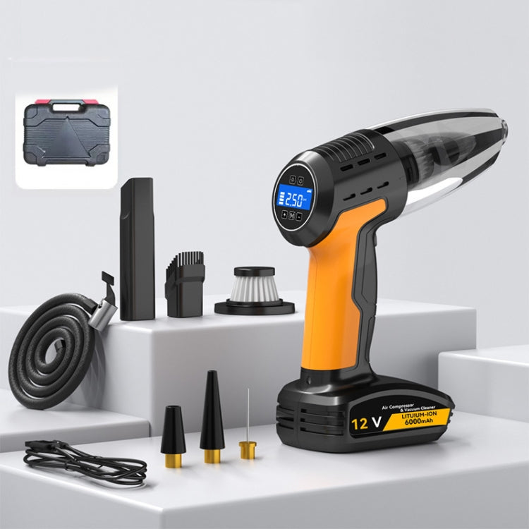 SUITU ST-6637 Wireless+Toolbox 5 In 1 60W Double Motor Car Vacuum Cleaner With Blowing Air Pump Pressure Measuring Lighting Function