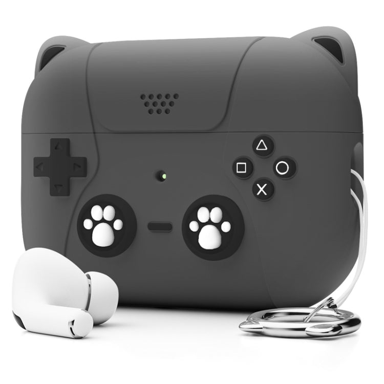 For AirPods Pro 2 Earphone Silicone Protective Case Cat Claw Cover(Dark Gray)