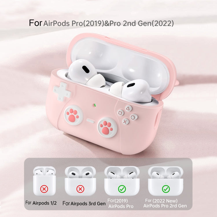 For AirPods Pro 2 Earphone Silicone Protective Case Cat Claw Cover(Dark Gray)