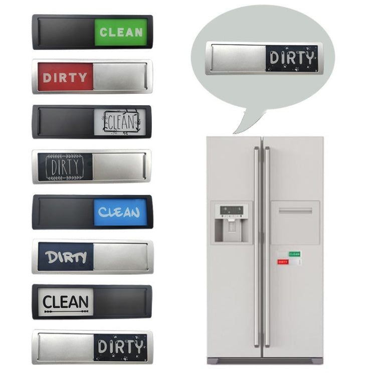 Dishwasher Magnet Clean Dirty Sign Double-Sided Refrigerator Magnet(Silver White Coffee Horizontal Wood Grain)